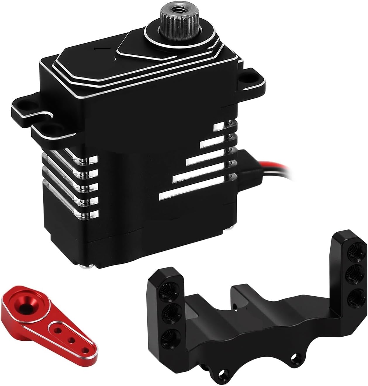 High Voltage Large Torque Metal Gear Digital Micro Coreless Servo for 1/24 RC Crawler for Axial SCX24 confident(Red)