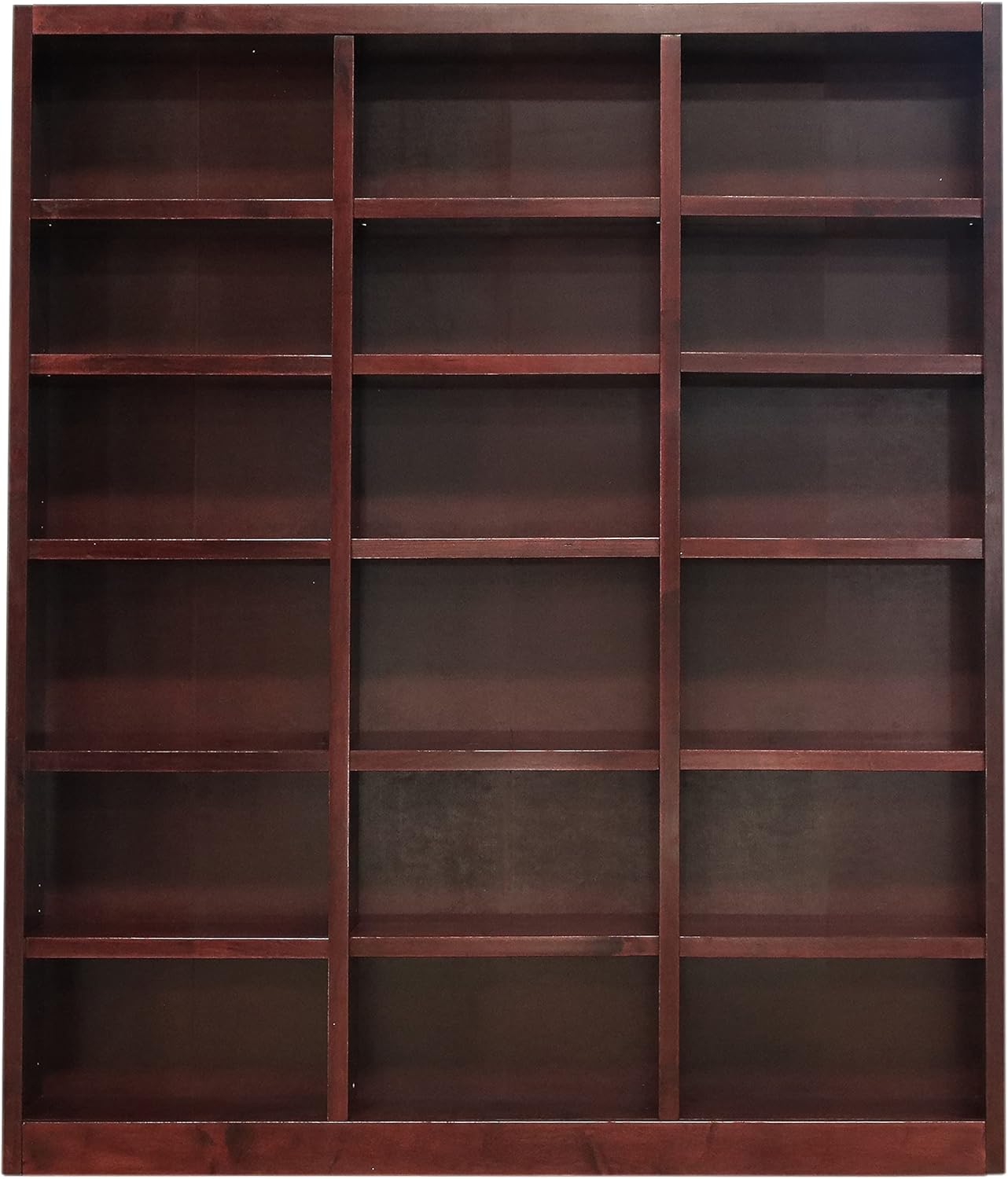 Concepts In Wood Traditional 84inches Tall 18-Shelf Triple Wide Wood Bookcase, Dry Oak