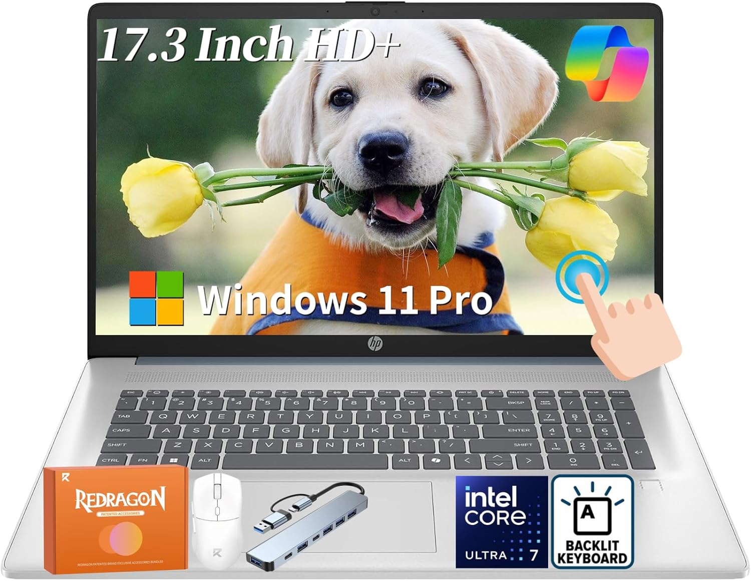 HP 17 Inch Touchscreen Laptop, Intel Core Ultra 7 255U Processor, 17.3