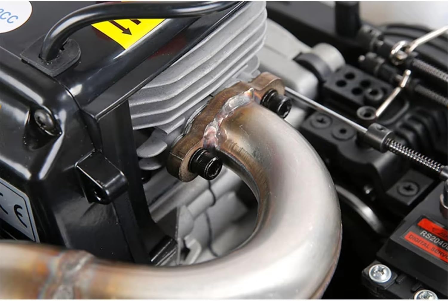 RC Car Parts Compatible with Rofun for Rovan F5 RF5 MCD XS-5 RR5 1/5 RC Car Upgrade Parts Stainless Steel Silent Double Exhaust Pipe Silencer Set