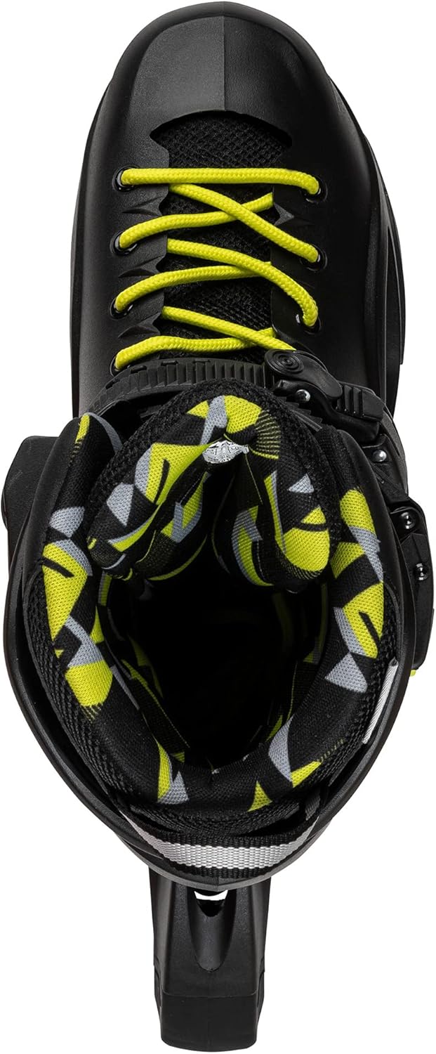Rollerblade RB Cruiser Unisex Adult Fitness Inline Skate, Black/Neon Yellow, Urban Performance Inline Skates