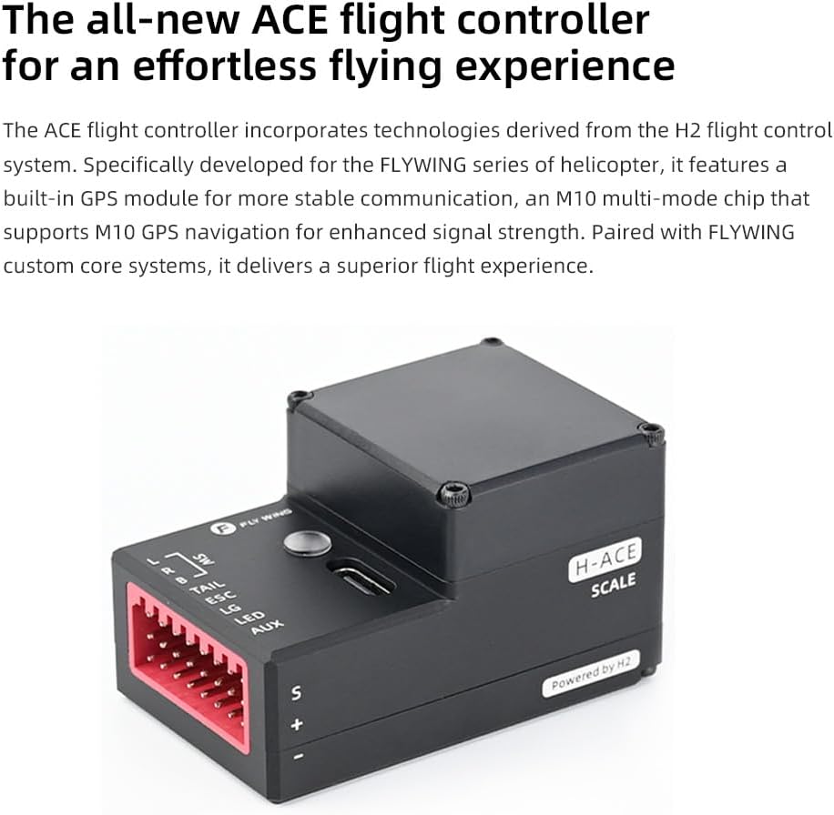 FLYWING EC135 RC Helicopter RTF EC 135 Scale Helicopter 6CH 470 Size rc Helicopters 4 Blades EC-135 Yellow 1:16 6CH Helicopters with New ACE Flight Controller