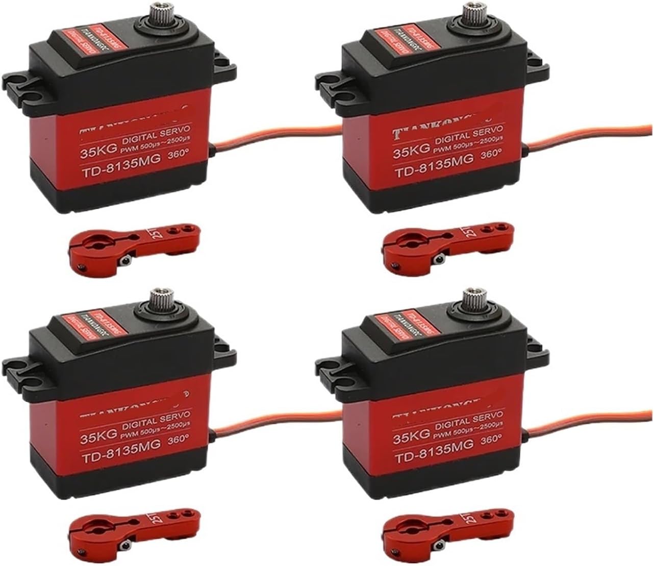 4pcs/batch Waterproof Servo 20KG 25KG 30KG 35KG Large Metal Gear Digital Servo(35kg 360Degree Arm)