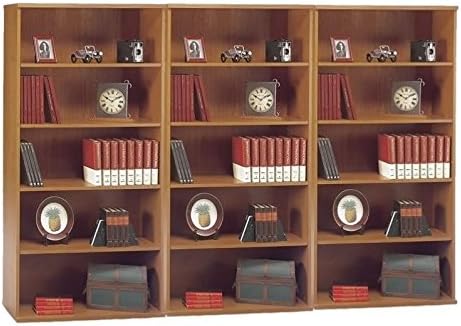 BBF Bush Business Furniture Series C 5 Shelf Wall Bookcase in Natural Cherry
