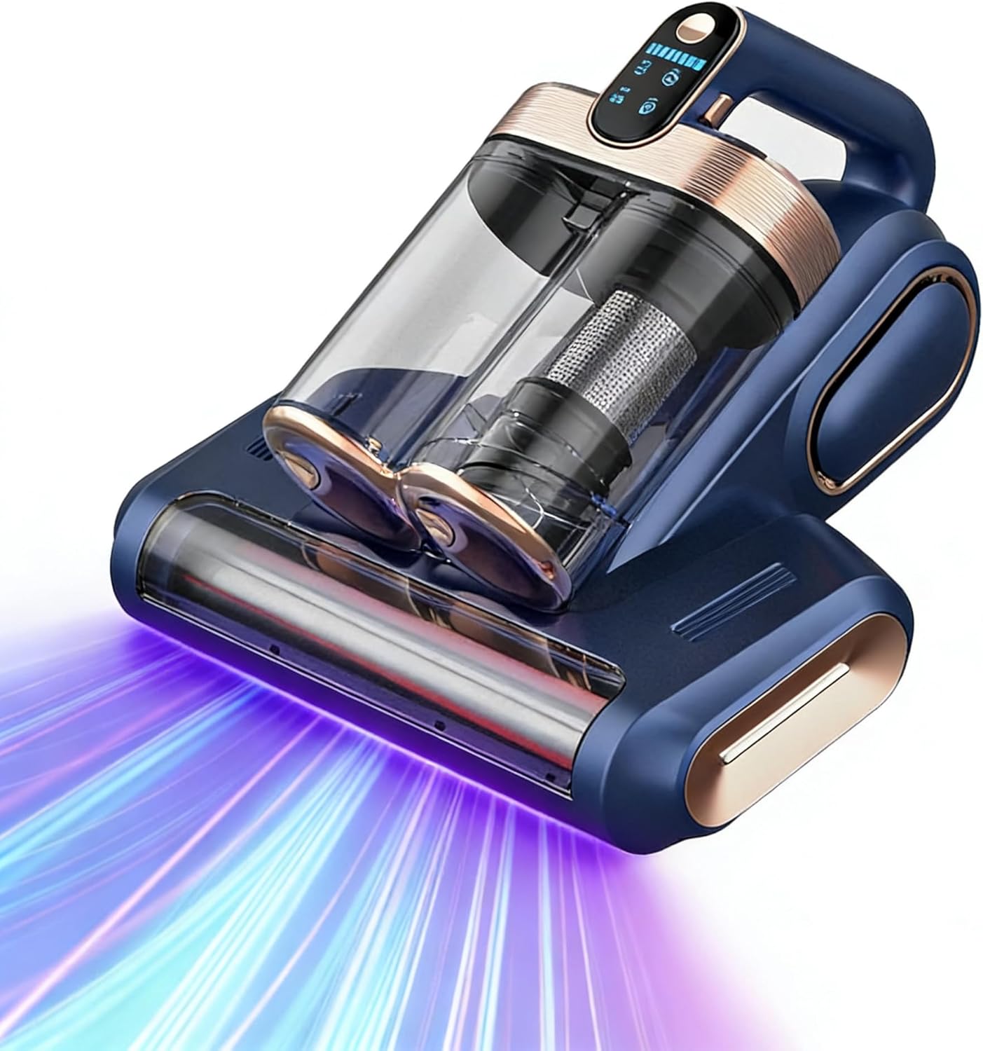 Powerful UV Bed Vacuum Cleaner, Bedroom Guard - Multifunctional Wireless Handheld Mattress Vacuums Cleaners, 13Kpa Heating Cordless Vacuum Cleaner Handheld for Bed, Sofa & Carpet (Blue)