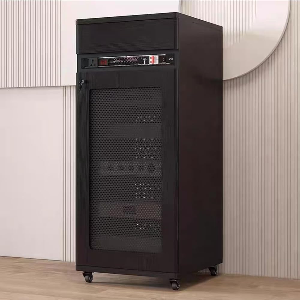 Adjustable AV Media Stand with Wheels - 3-Tier Audio Rack for Video Game Consoles