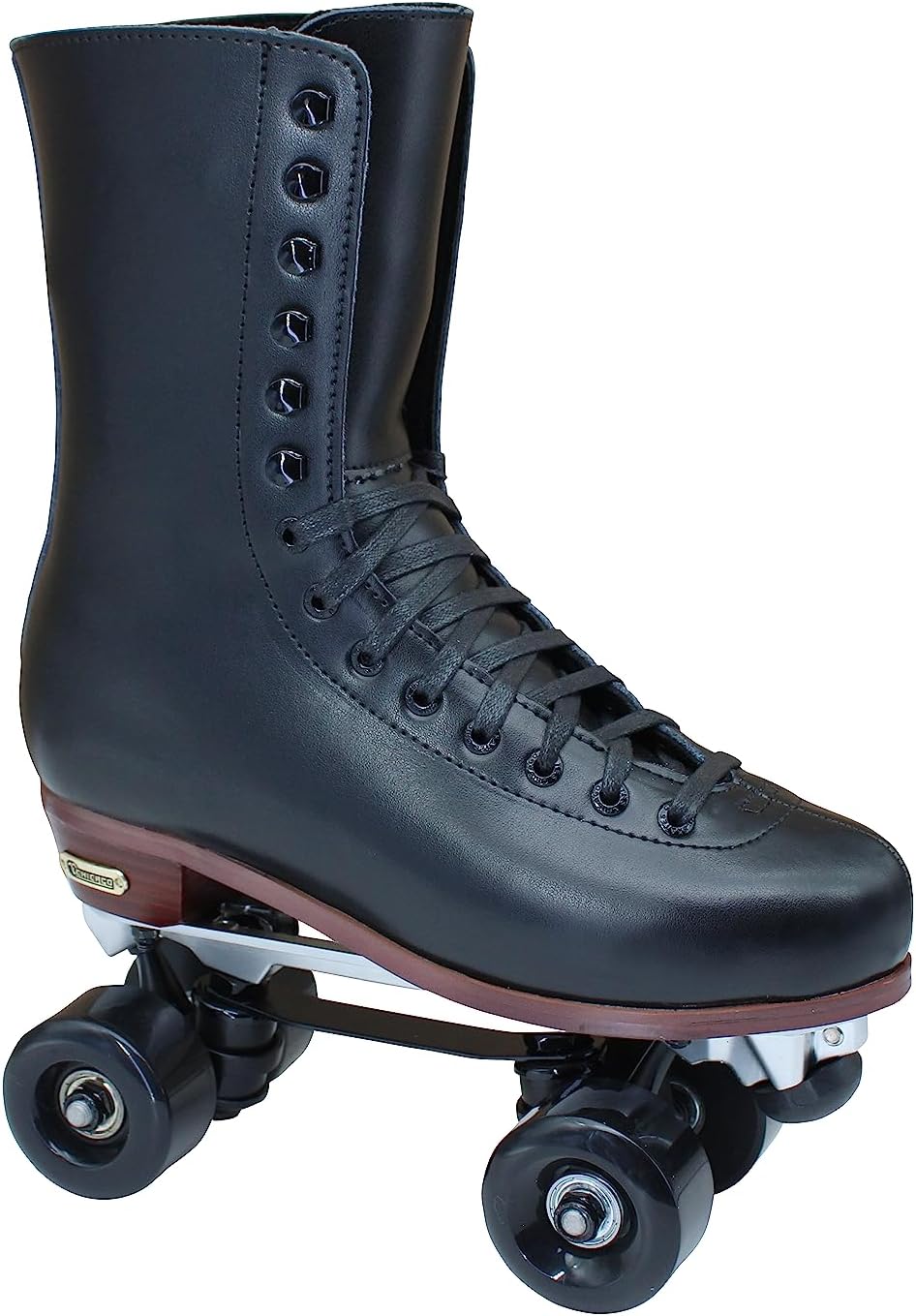 Chicago Skates Men's Premium Lifestyle Leather and Suede Lined Quad Rink Roller Derby Skate - Black