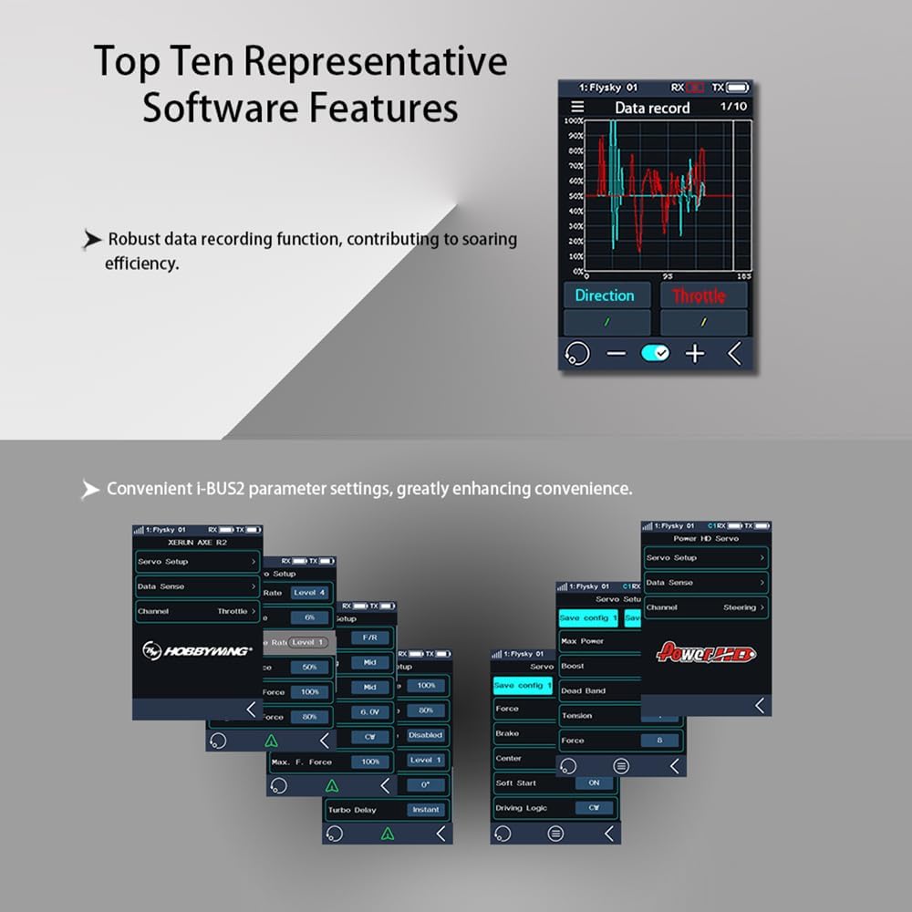 GoolRC Flysky Noble NB4 Pro+ 2.4GHz 18CH Radio Transmitter with FGr4B & FGr8B Receiver, 3.5 Inch IPS Touch Screen Remote Controller with Receiver for RC Car Boat