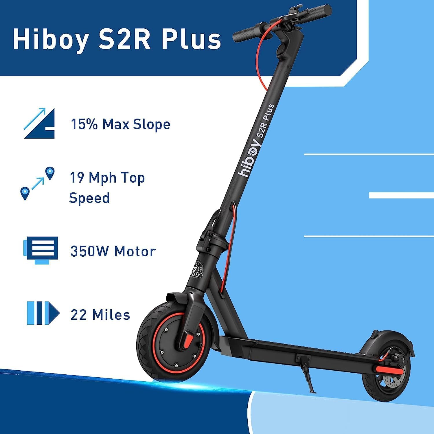Hiboy S2R Plus/MAX Pro/U2 Pro Electric Scooter, 500W–810W Peak Motor, 19–22 MPH, 22–46.6 Miles Long Range, Foldable Commuter Electric Scooter for Adults