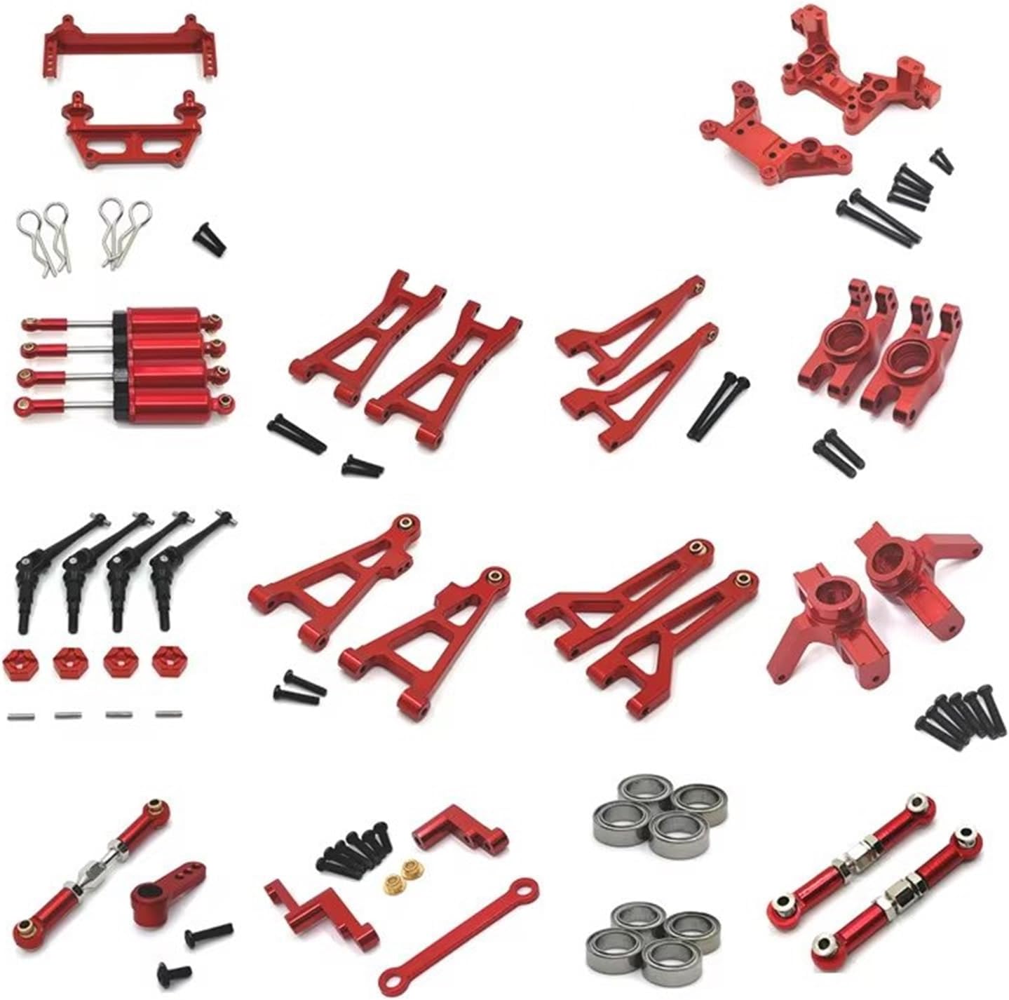 RC Repairs Spare Parts For MJX 16208 16209 16210 H6V3 M163 1/16 Metal Upgrade Kit Modify Remote Control Accessories Car Model(Red)