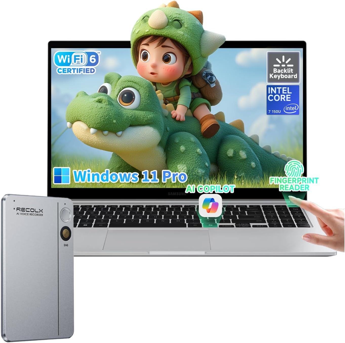 Samsung Galaxy Book4 Business Laptop - 15.6 FHD Display, Intel 10-Core 7 150U, 16GB RAM, 1TB SSD, Backlit Keyboard, Fingerprint, Copilot AI PC, Windows 11 Pro, w/Accessories