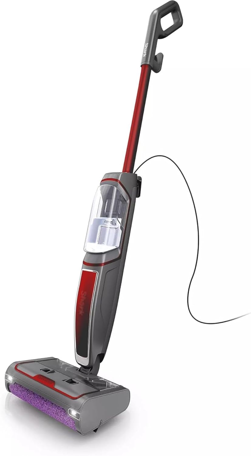 Shark Steam Pickup 3-in-1 Steam Mop Pickup Debris, Deep Scrubs, Steam, & Sanitizes Sealed Hard Floors - All At Once, Lightweight Steam Cleaner for Home with Sealed Hard Floors (Renewed) (Red)