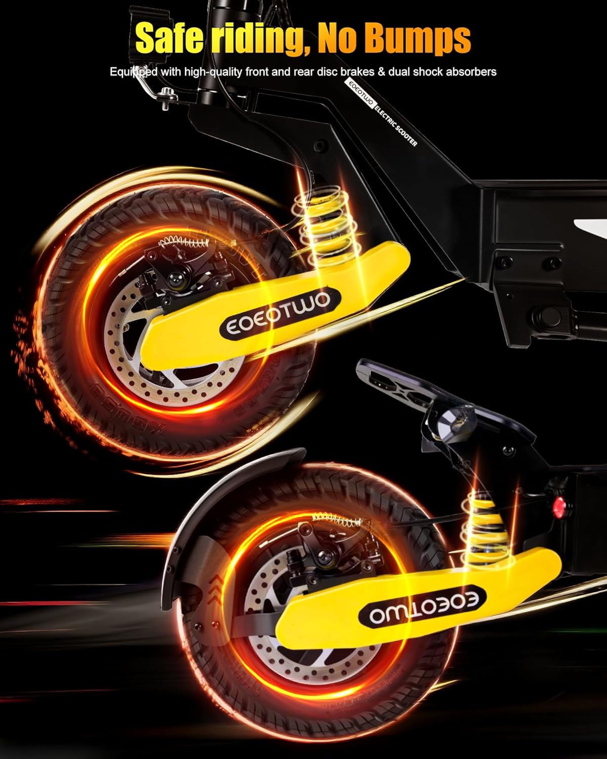 Off Road Electric Scooter for Adults, 1200W/2400W Motor E Scooter, Up to 31/40 MPH Top Speed & 20/43 Miles Long Range, 11