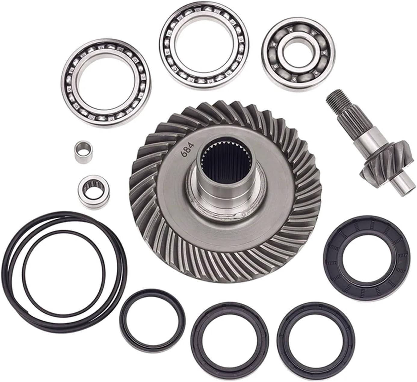 Rear Differential Ring & Pinion Gear & Bearing Kit Compatible For Honda TRX300FW 4x4 Fourtrax 300 1988-2000 TRX300 TRX 300 FW Accessories(1 set Black)