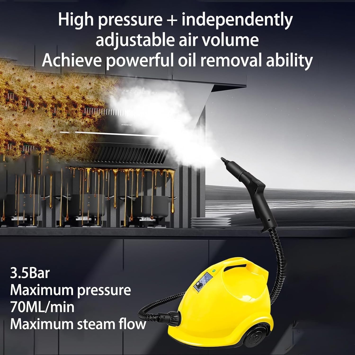 Steam Cleaner, Handheld, Can Remove Stains On Sofas, Kitchens, Curtains, Carpets, Windows and Other Surfaces