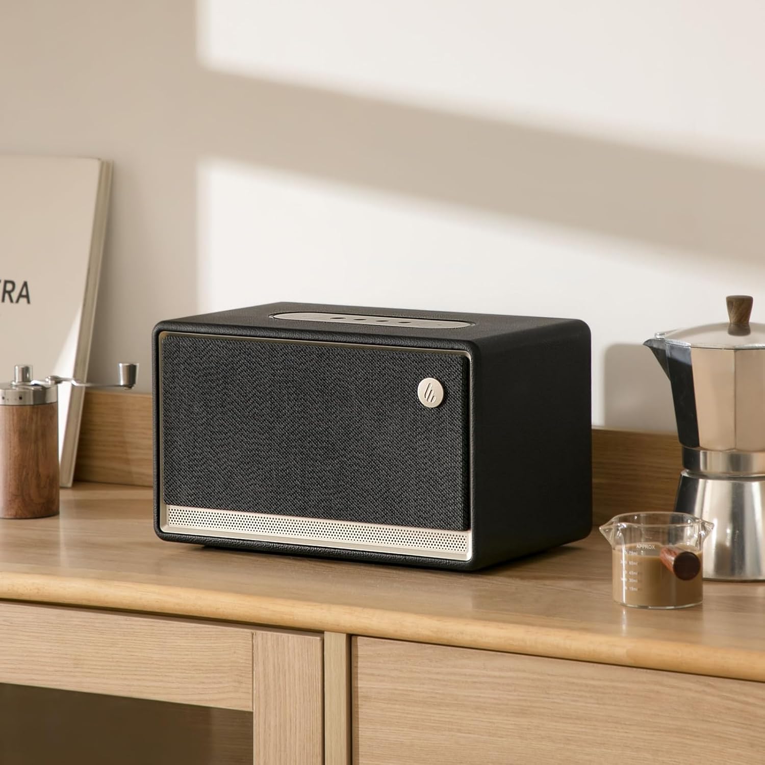 Edifier ES300 Tabletop Wireless Speaker, Hi-Res Audio Bluetooth 5.3 & 12H Long Playtime, Crystal Clear Sound Multiple Connectivity for Home Office Outdoor Desktop - Black