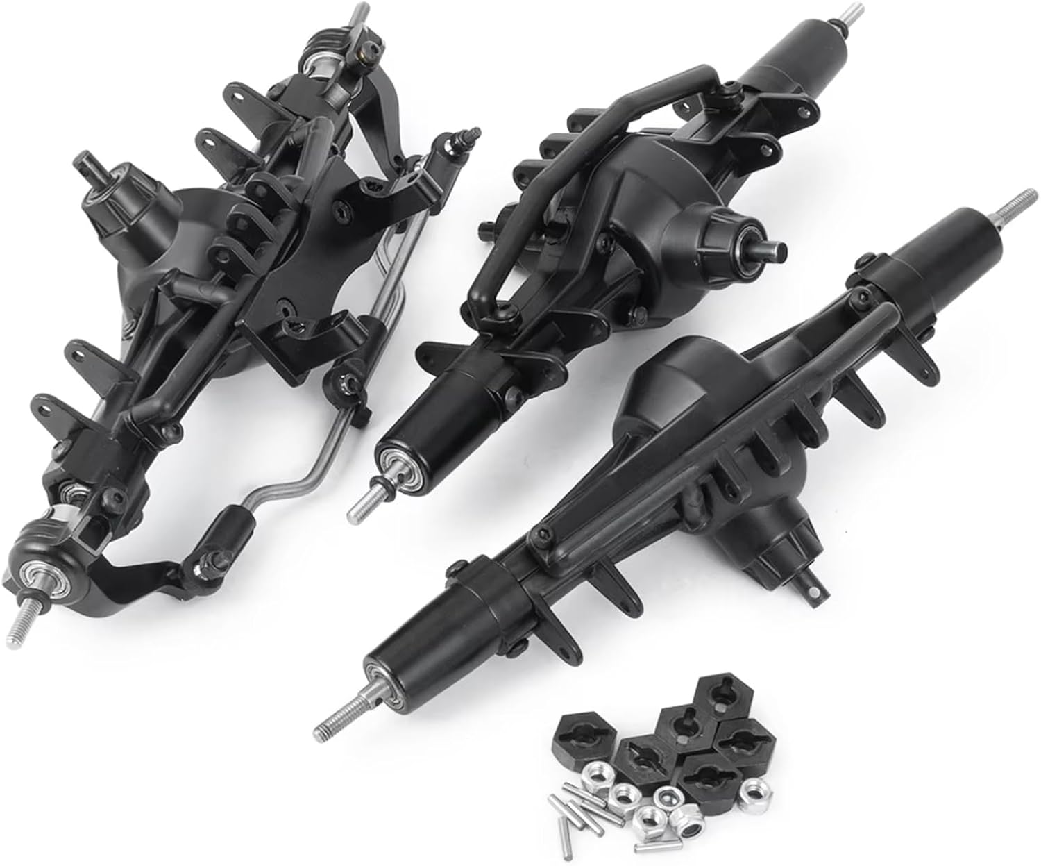 Rc Parts For Axial For SCX10 AX90021 90027 90028 1/10 Metal Straight Complete Axle Front Middle Rear Portal RC Crawler Car(Set)