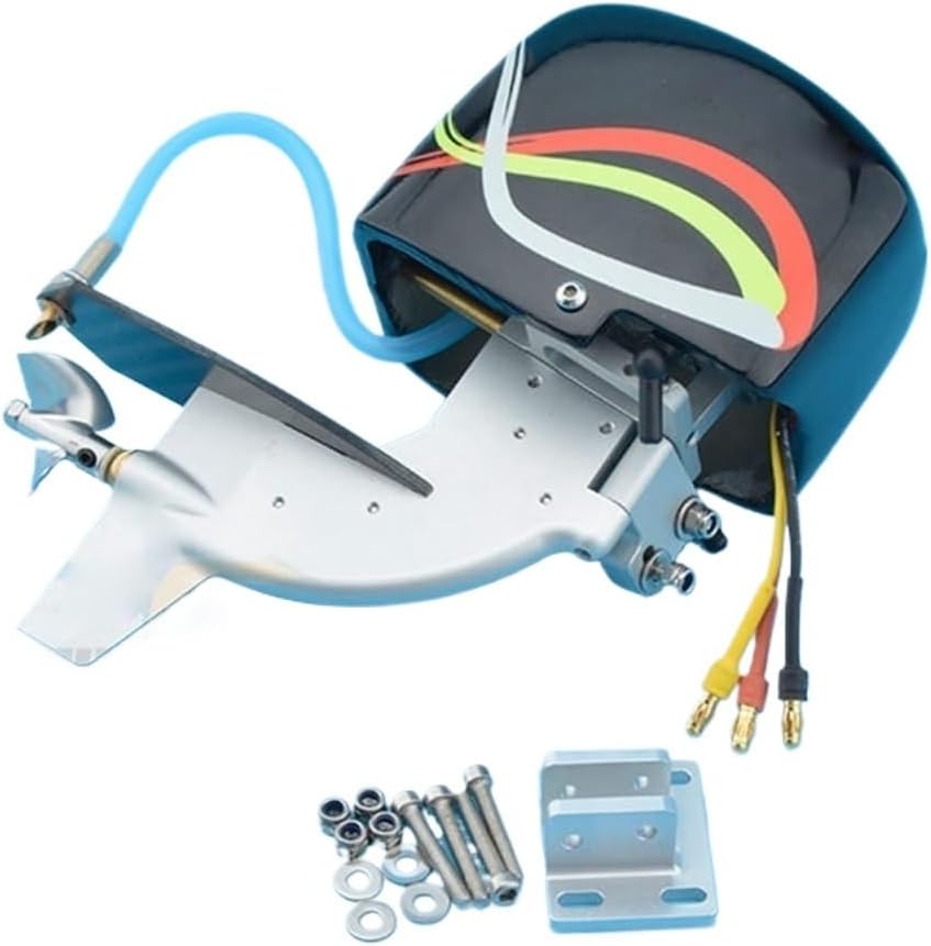 RC Boat Accessories Brushless Motor with Steering Brushless Electric Boat Dinghy Tail Engine Motorboat Tail Engine for Hulls Up to 70cm 137mmX36mmX106mm