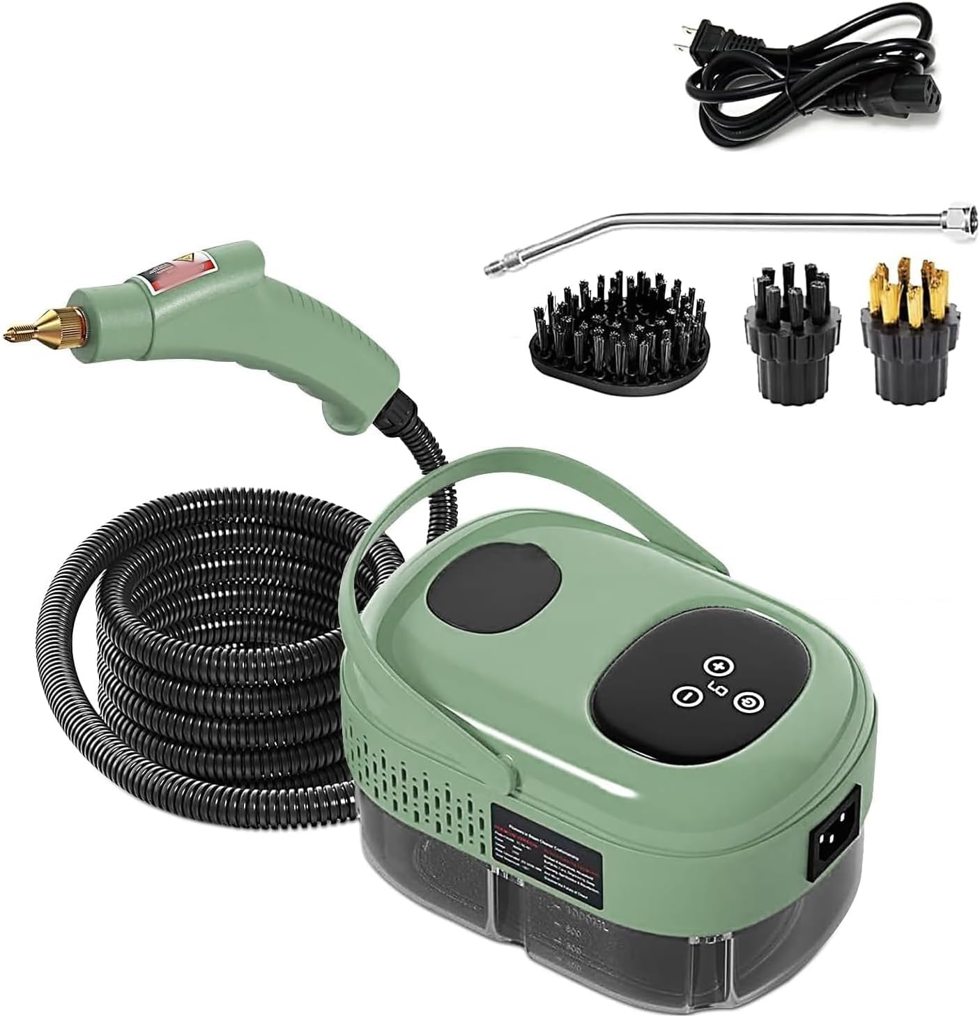 Handheld Steam Cleaner, 1500W High Temperature Steam Cleaner with 1.1L Large Water Tank and 3 Brush Heads, 6-gears Adjustable and 15 Seconds Fast Heating for Home Us