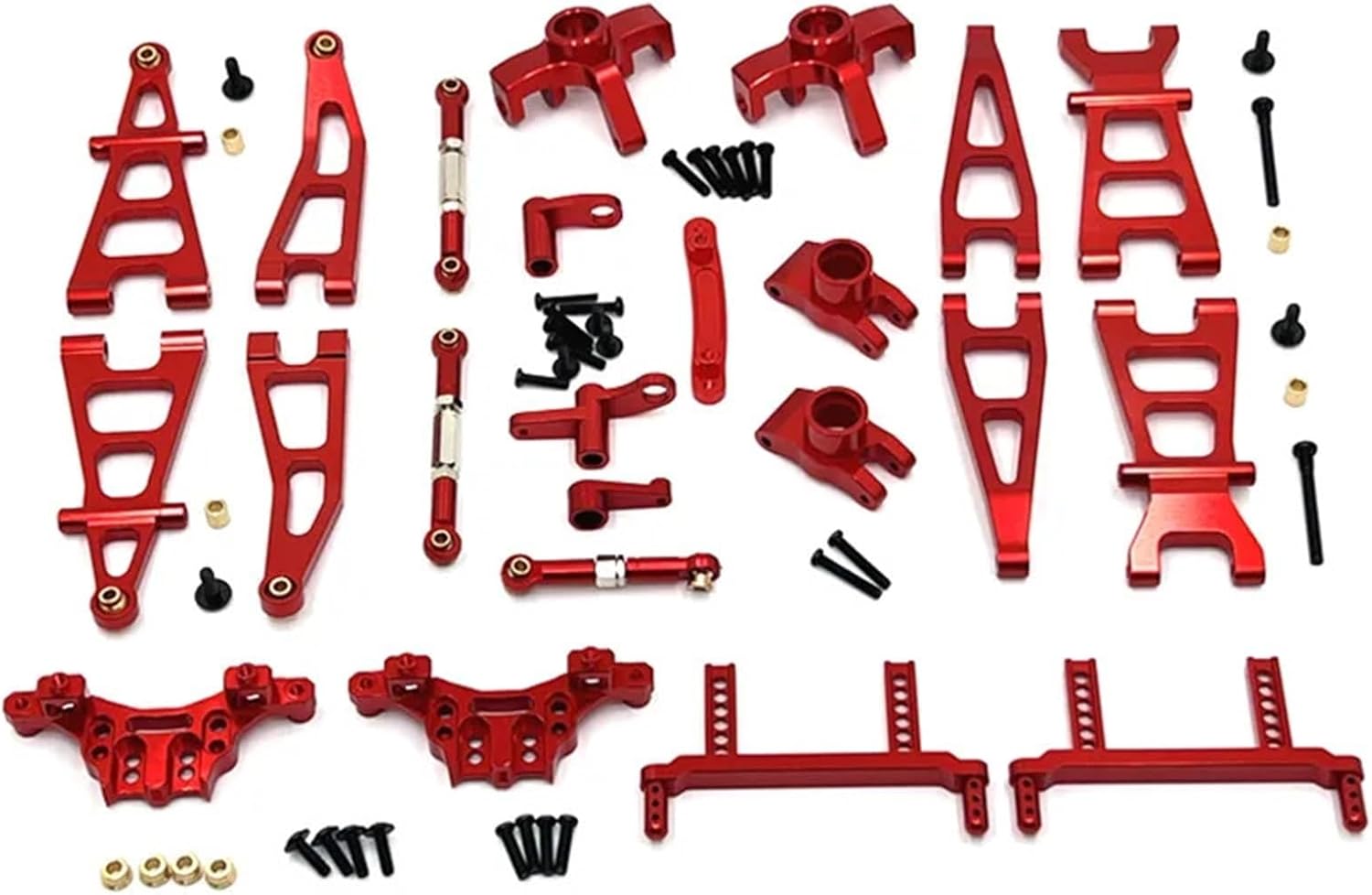 For KYAMRC G161 G162 G169 1/16 Metal Steering Cup Suspension Arm Shock Tower Link Body Post Kit RC Car Upgrade Parts Accessories Models(Red)