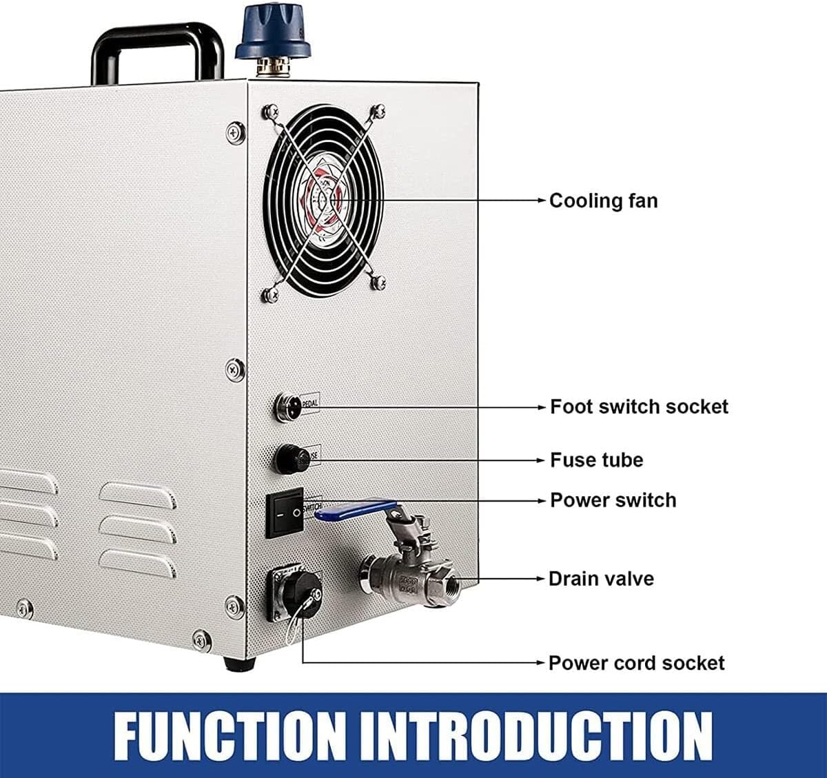 BGHJIKGFS 2600W High Pressure Steam Cleaner, Jewellery Steam Cleaner Machine, 3L Multi-Purpose Steam Machine