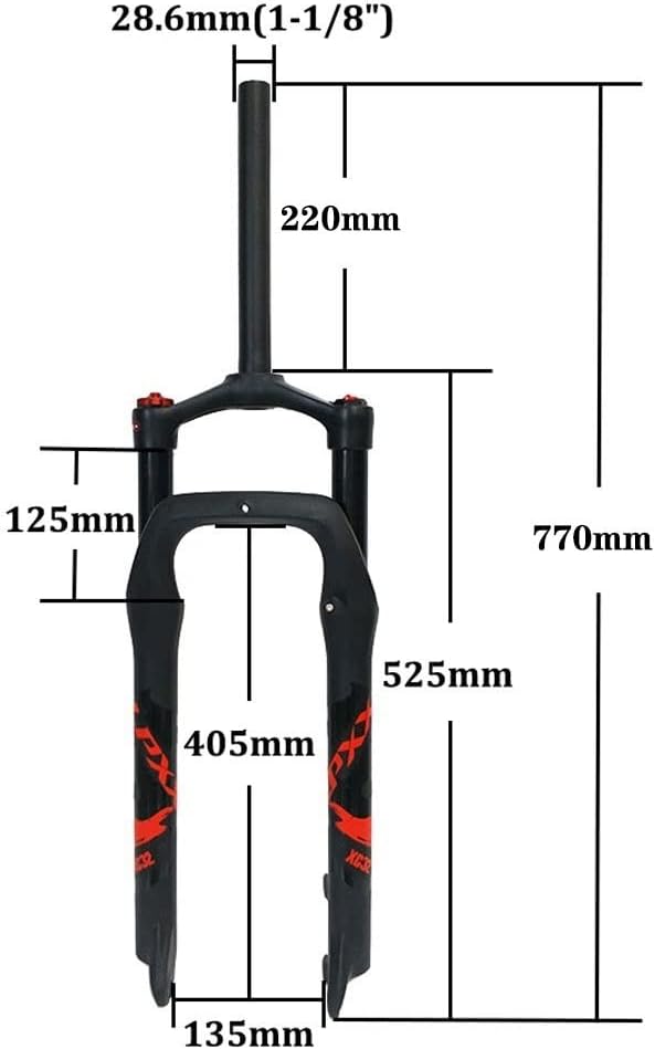 26 Inch Fat Tire Suspension Fork, 1-1/8