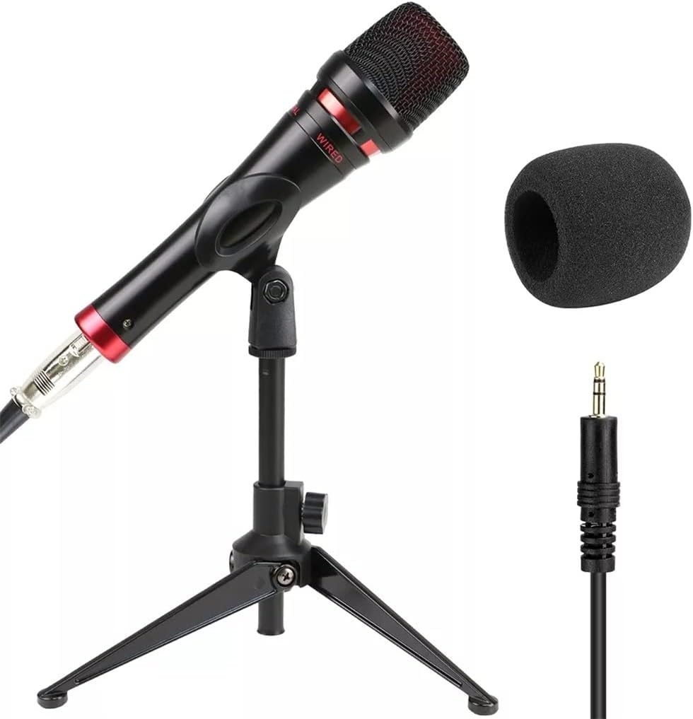 Professional Microphone Phantom Power Sound Card Kit Studio Condenser Microphone Suitable for Computer Mobile Phone Tripod