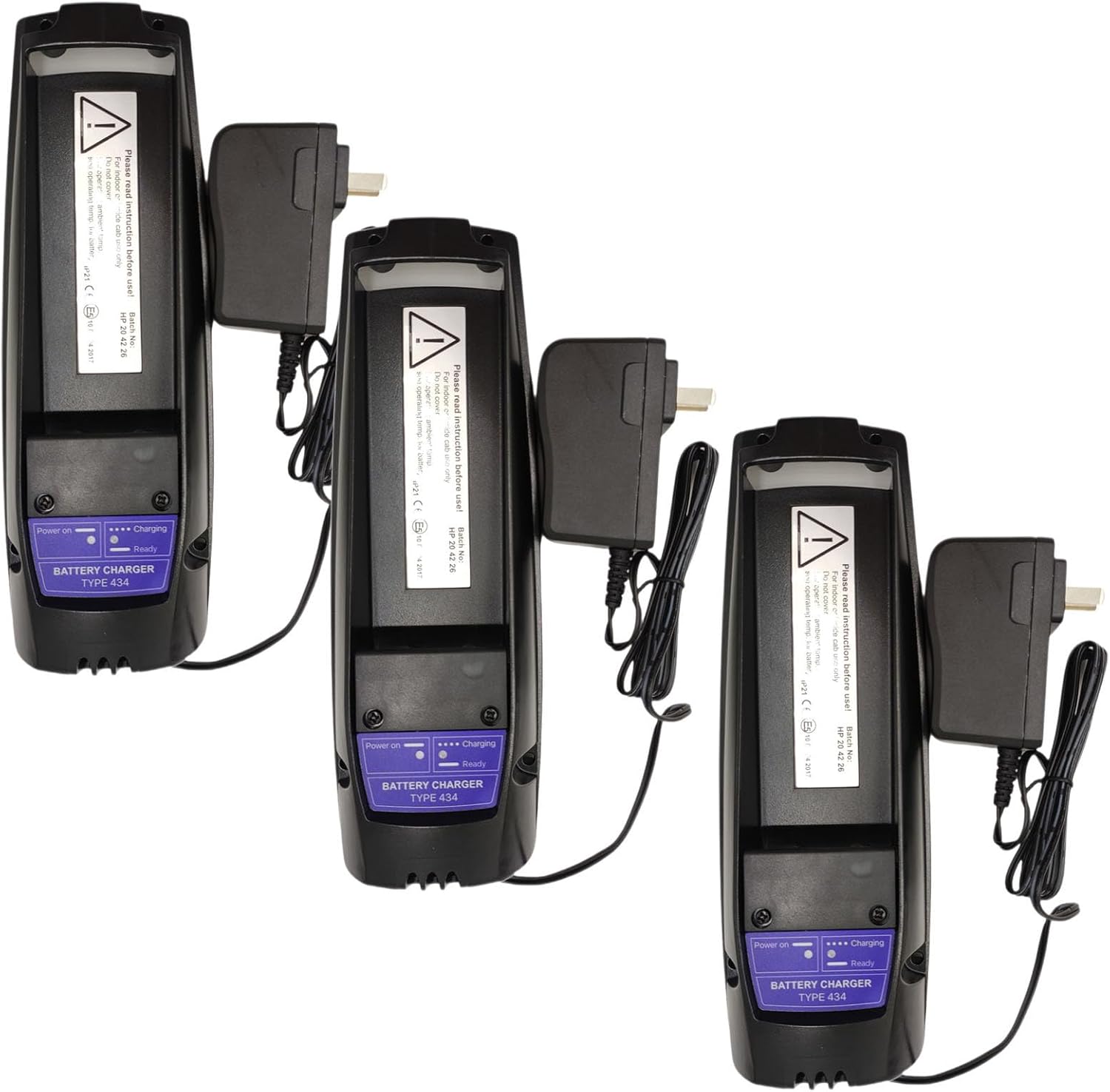 (3 Counts) Type 434 AC 100-240V Battery Charger for 7.2V Scanreco 590 960 RC400 592 593 EEA2512 RSC7220 Pump Truck Remote Control Battery (Direct Charger)