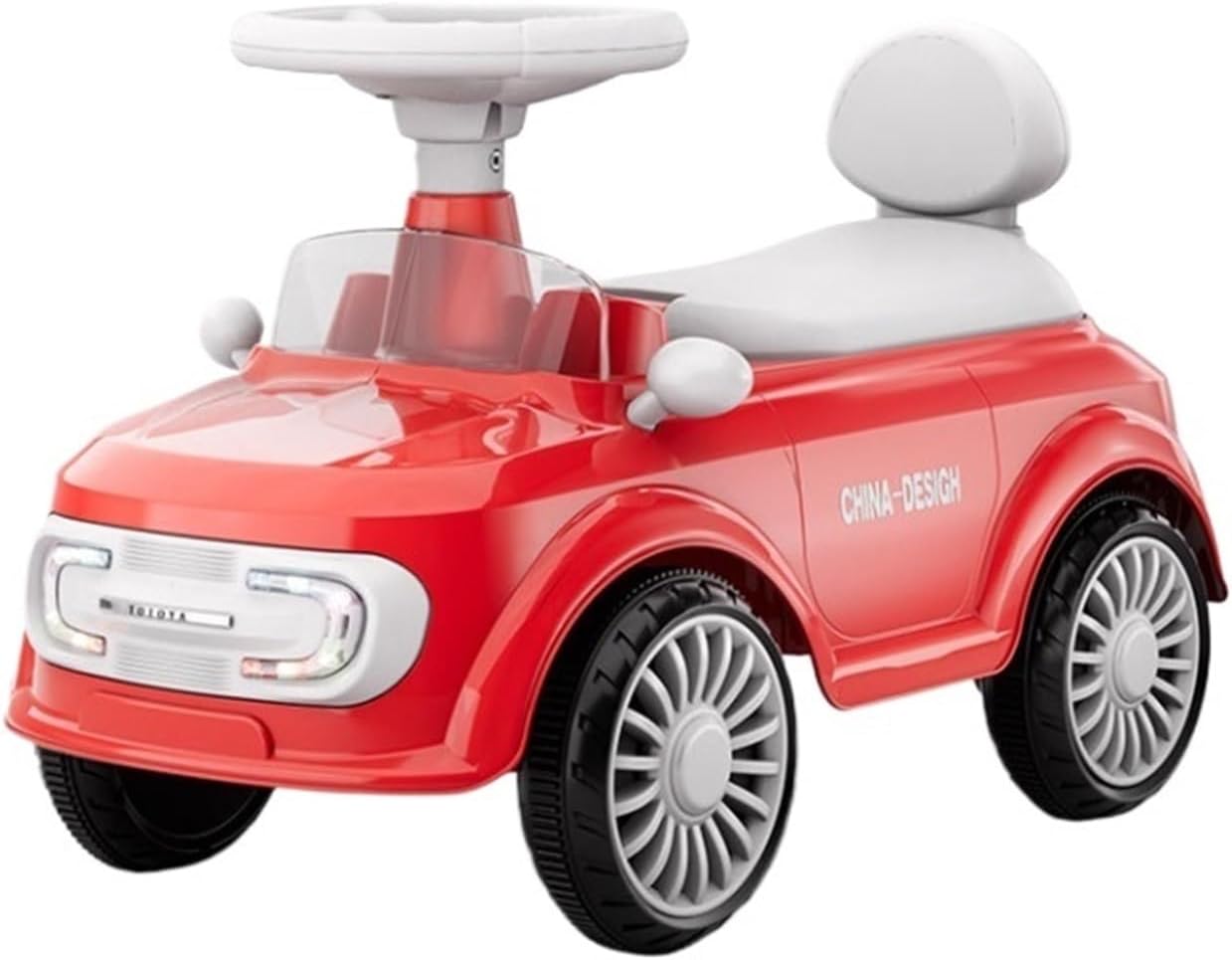 Kids Ride On Push Car Wiggle Car with Under Seat Storage Music Sliding Toys for Toddlers Boys Girls(Rojo)