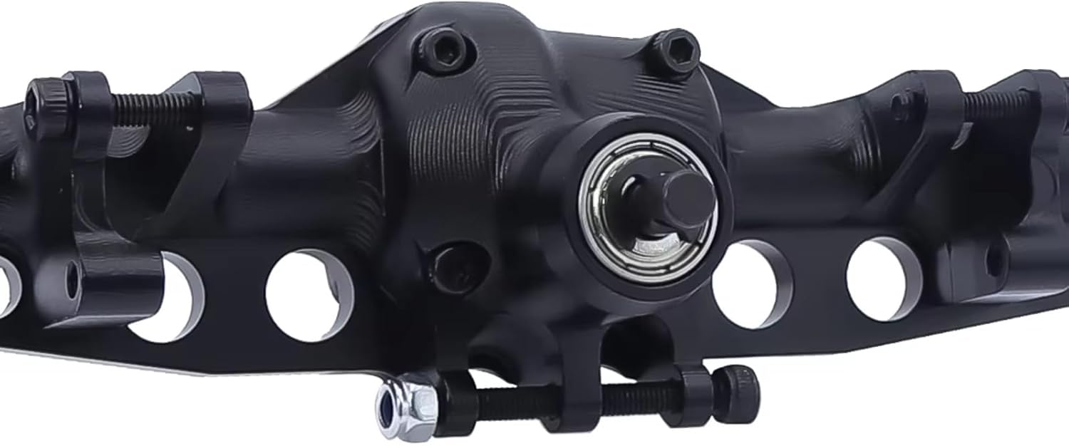 RC Axle Models for Axial for SCX10 Pro 1/10 Front Rear Straight Axles Set RC Crawler CNC Integrated Aluminum Complete Upgrade Parts(Black,1set)