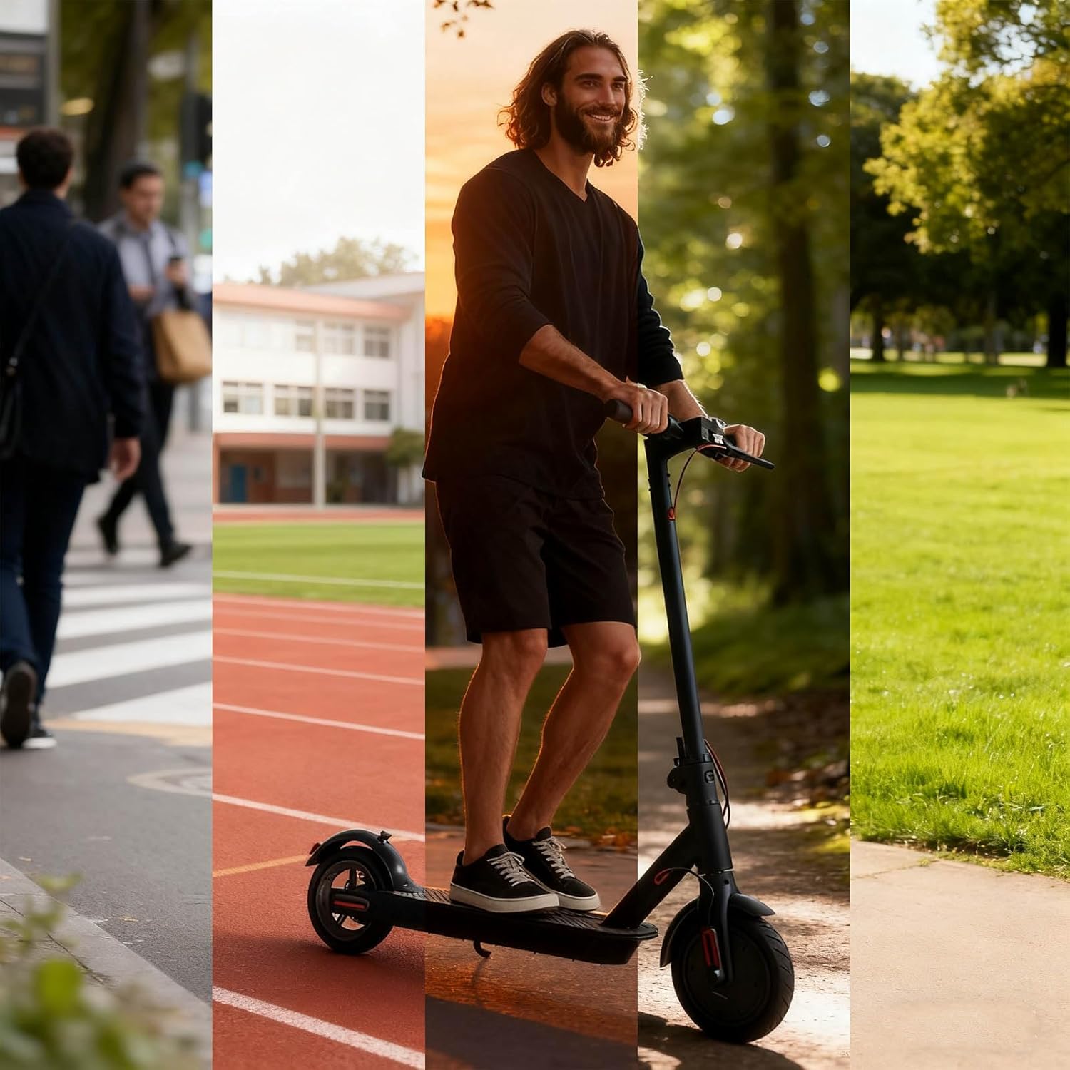 Long Ranges Aluminum Alloys Electric Scooter 220v 7.8ah Battery Shock Absorption Nonslip Enduring Aluminum Alloys Shock Absorption Nonslip