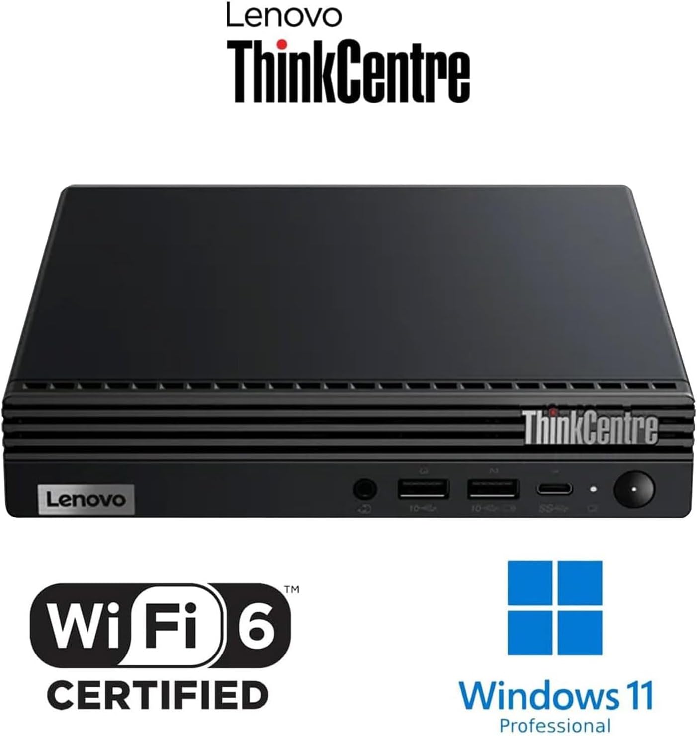 Lenovo ThinkCentre M70q Gen 4 MFF 1L Tiny Mini Business Desktop Computer, 32GB DDR5, 1TB PCIe SSD, Intel 10-Core i5-13400T (Beat i7-12700T), WiFi 6, HDMI, DisplayPort, Windows 11 Pro, Vent-Hear