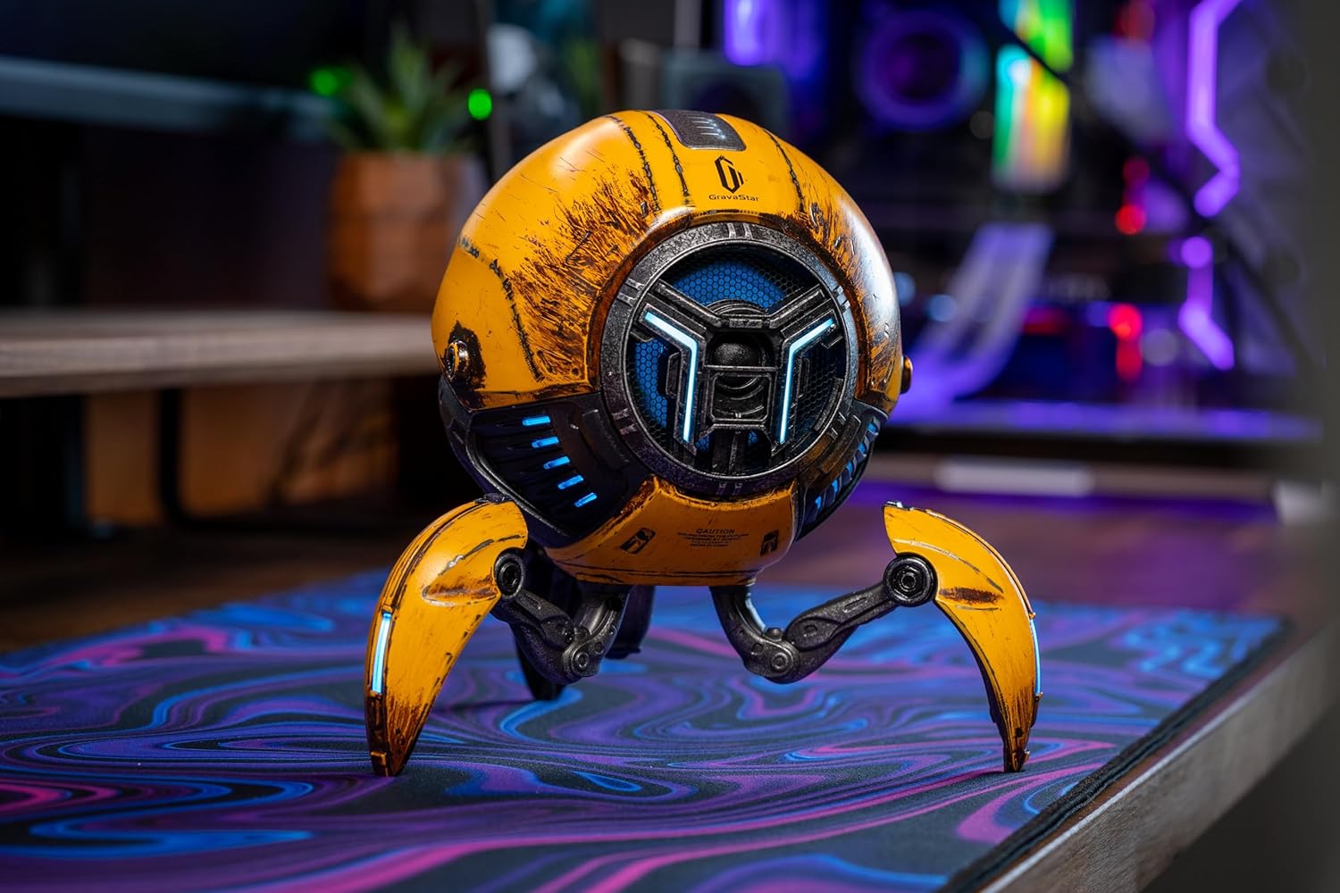 GravaStar Loudspeakers Mars Pro Portable Bluetooth Speaker New Version, Deep Bass Loud Stereo Sound, 15H Playtime, 6 RGB Lights, Dual Pairing, Portable for Home, Outdoors, Party, Camping, Home, Gifts