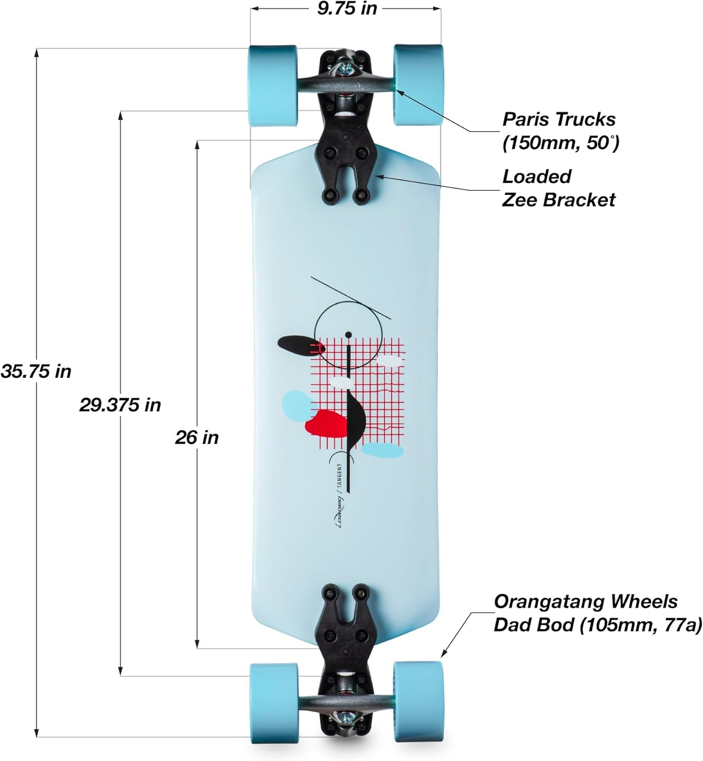 Loaded Boards Tangent Longboard Commuting Cruising Skateboard