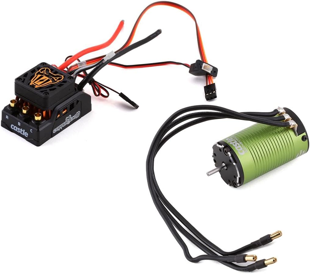 Castle Creations Copperhead 10 Brushless ESC / 1412-3200Kv 5mm Sensored Motor Combo, CSE01001661, Black, Green