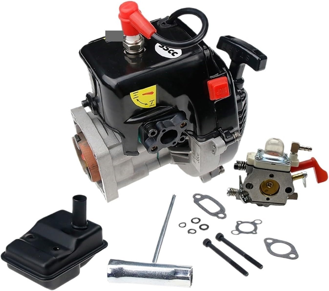 Rc Rc Upgrade 29CC- 35CC 2-Stroke 4 Bolt Engine With Carburetor+ Muffler Compatible For 1/5 HPI Rofun Rovan Km BAJA LT FG GOPED Mcd Fid Ql Ddt(35CC)