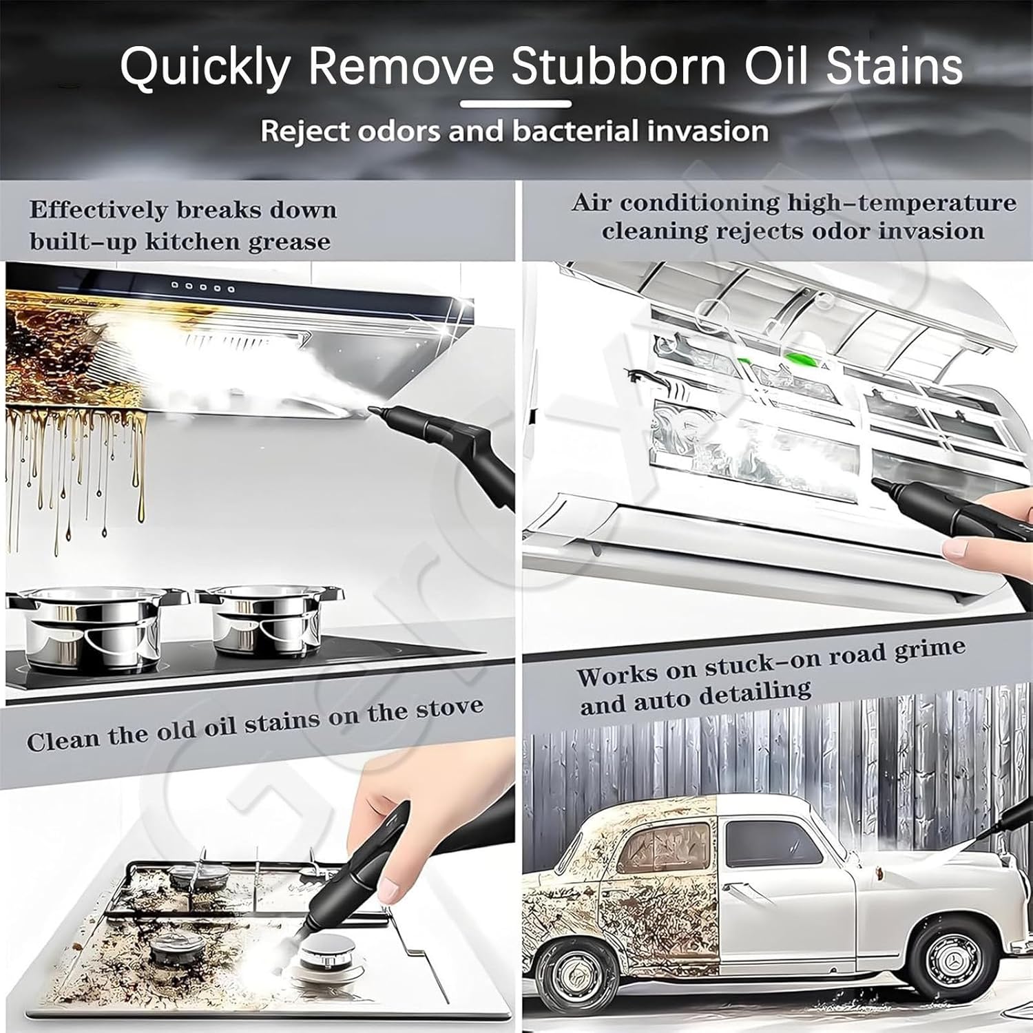 High-Temperature Steam Cleaner,Rapid Heating,Continuous High-Pressure Cleaning,Dry and Wet Steam,Equipped with Safety Protection,Highly Effective Stain Removal,Steam Flow Rate 120 ml/min Yellow