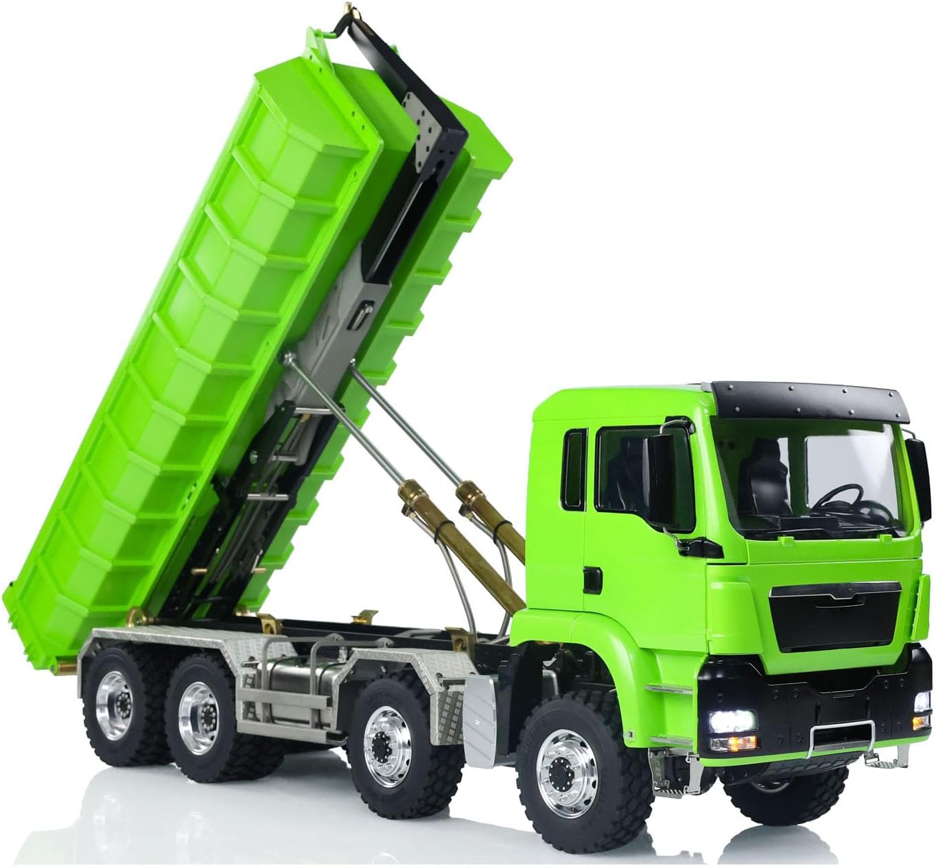 TOUCAN RC HOBBY 1/14 LESU TGS RC Hydraulic Roll On Off Dump Truck 8x8 Metal Chassis Dumper Differential Lock EDS Axles 2Speed Gearbox Model Car for Ages 14+