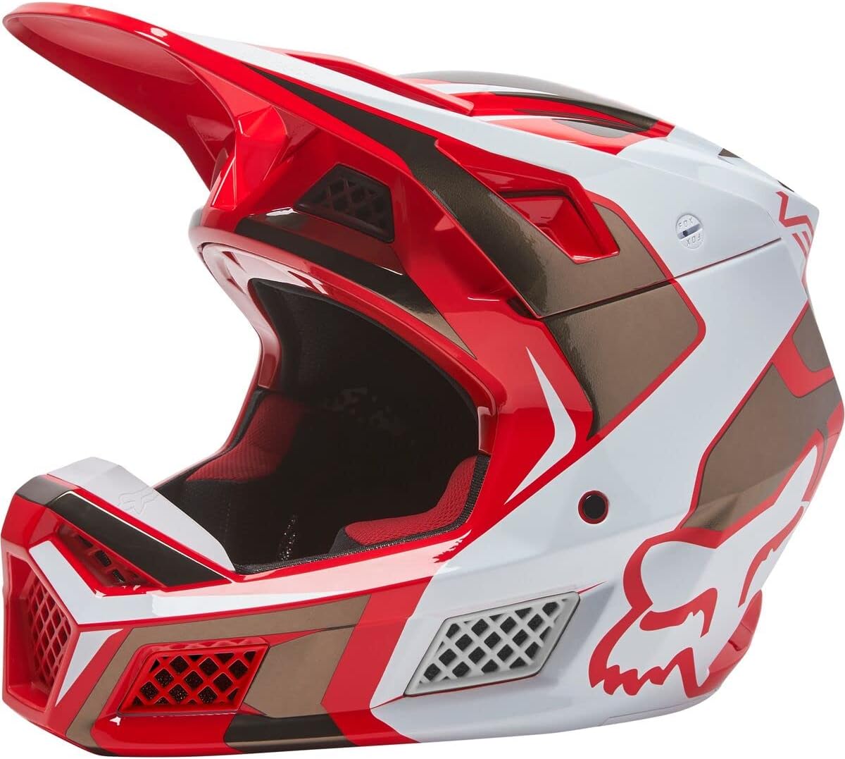 Fox Racing Unisex V3 RS Motocross Dirt Bike Helmet, Fluorescent Red, Small