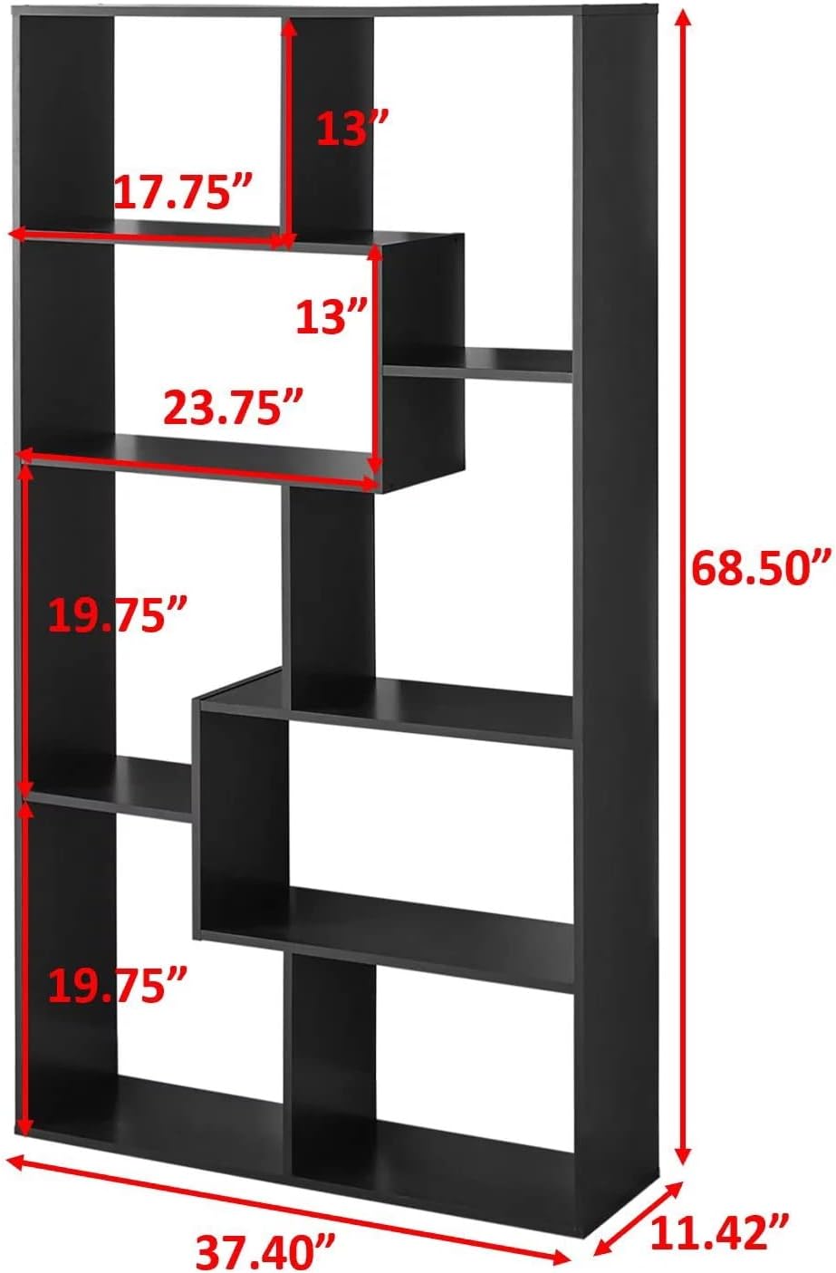 SEDLAV Modern 8-Cube Bookcase, White (White)