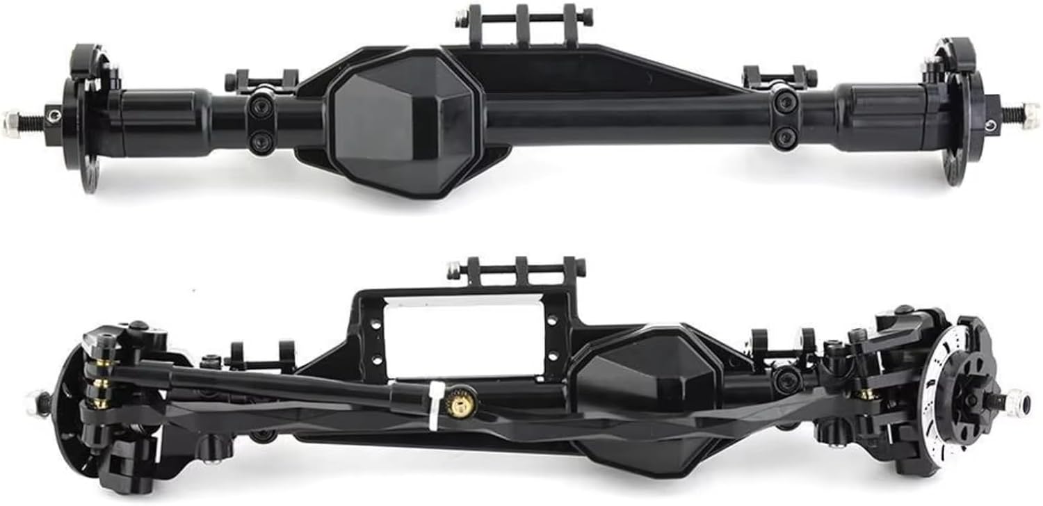 Compatible with Axial for Ryft RBX10 1/10 RC Crawler Car Upgrade Parts Accessories Metal Front and Rear Complete Axle RC Front and Rear Axle(Black,1Set)
