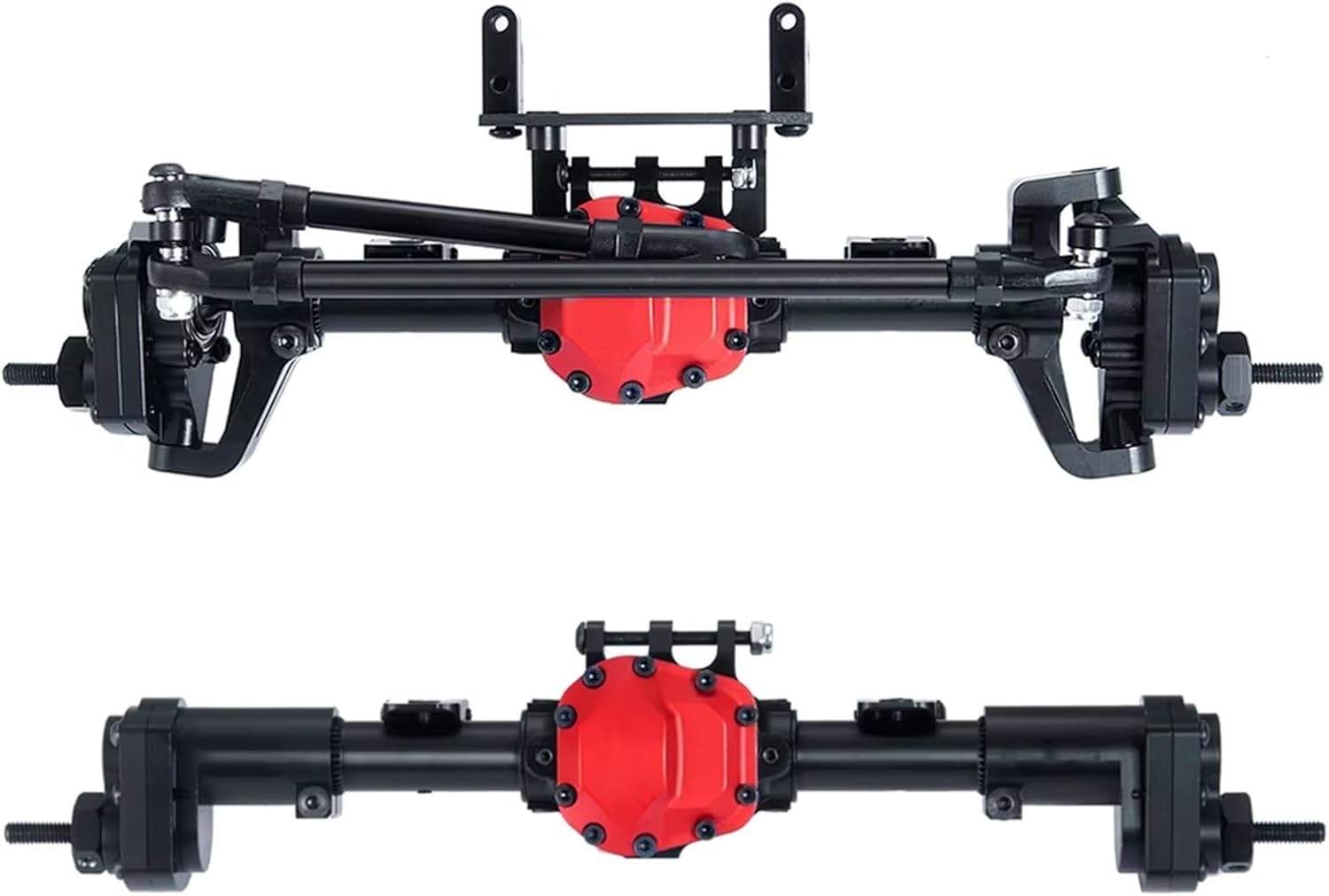 Compatible with Axial for SCX10 II 90046 90047 1/10 RC Crawler Car Upgrade Parts Accessories Aluminum Alloy Front Rear Portal Axle RC Car Part Accessories(Front Rear Axle)