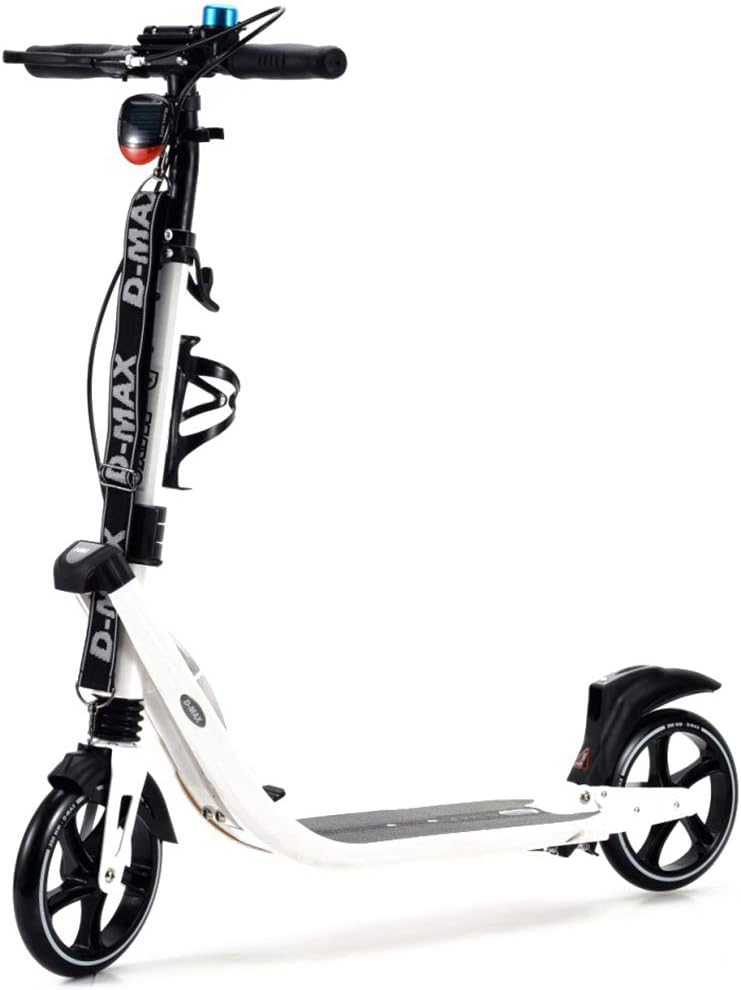 Teens Adult Kick Scooter Foldable Adjustable Aluminum Ride on for 14+ W/Rear Wheel&Hand Brake, Shock Mitigation System City Brush Street Scooter Max Load 100kg