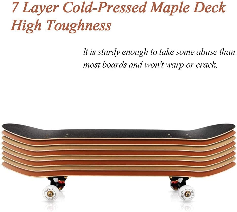 Skateboard, Long Boards Skateboard, Complete Board 31 X 8 Inch Skateboards with, for Children, Adolescents and Adults, Load 150kg,b