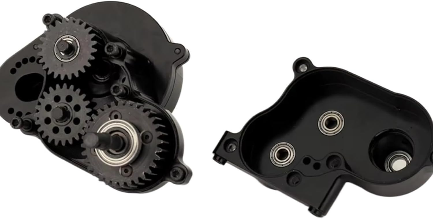 RC Gearboxes For Axial RBX10 For Ryft 1/10 Complete Metal Gearbox Transmission Box With Gear RC Crawler Car Upgrade Parts With 17T Pinion Brass(Silver)