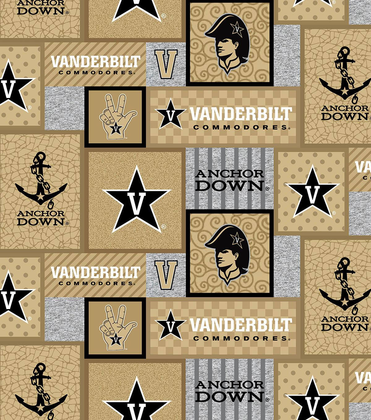 Vanderbilt University Commodores Fleece Fabric College Patch
