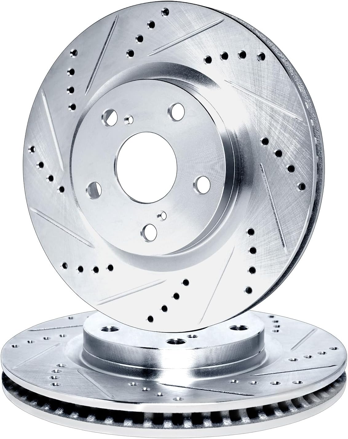 R1 Concepts Front Brake Rotors For 1995-2000 Lexus LS400| Drilled Slotted Disc Brake Rotors| Brakes and Rotors Brakes and Rotors