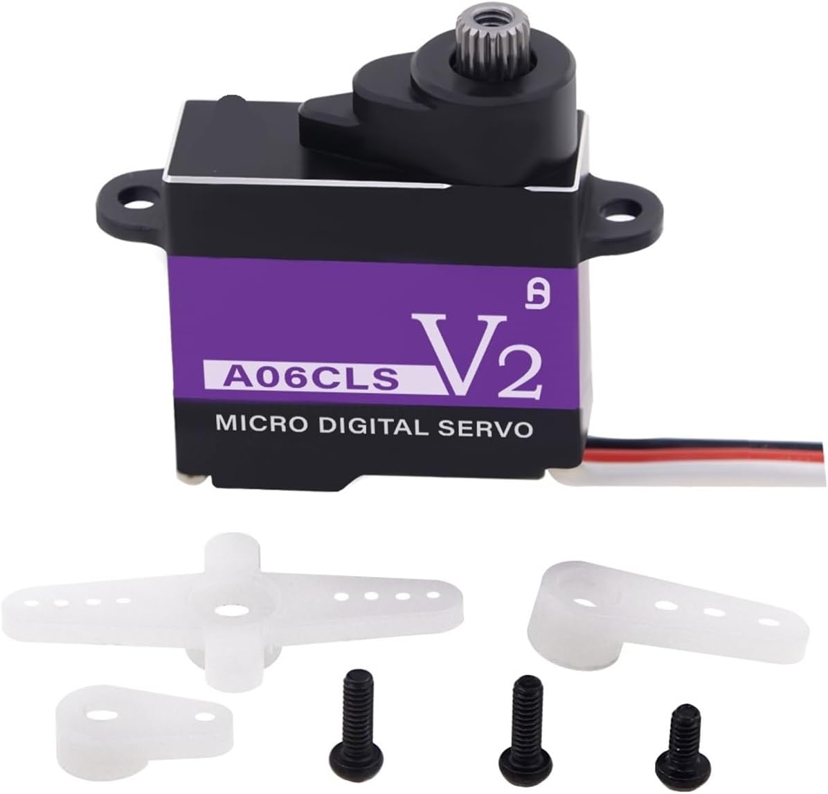 A06CLS V2 6g Gear 3.0KG Super Fast Programmable Servo for 1/18 1/24 1/27 1/28(A06CLS 15T JR Set1)