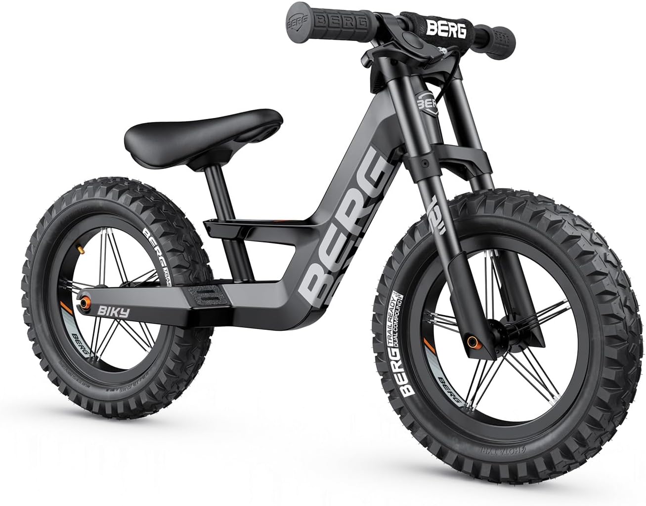 Berg Unisex Youth Black Biky Cross Balance Bike with Handbrake from 2 Years, One Size