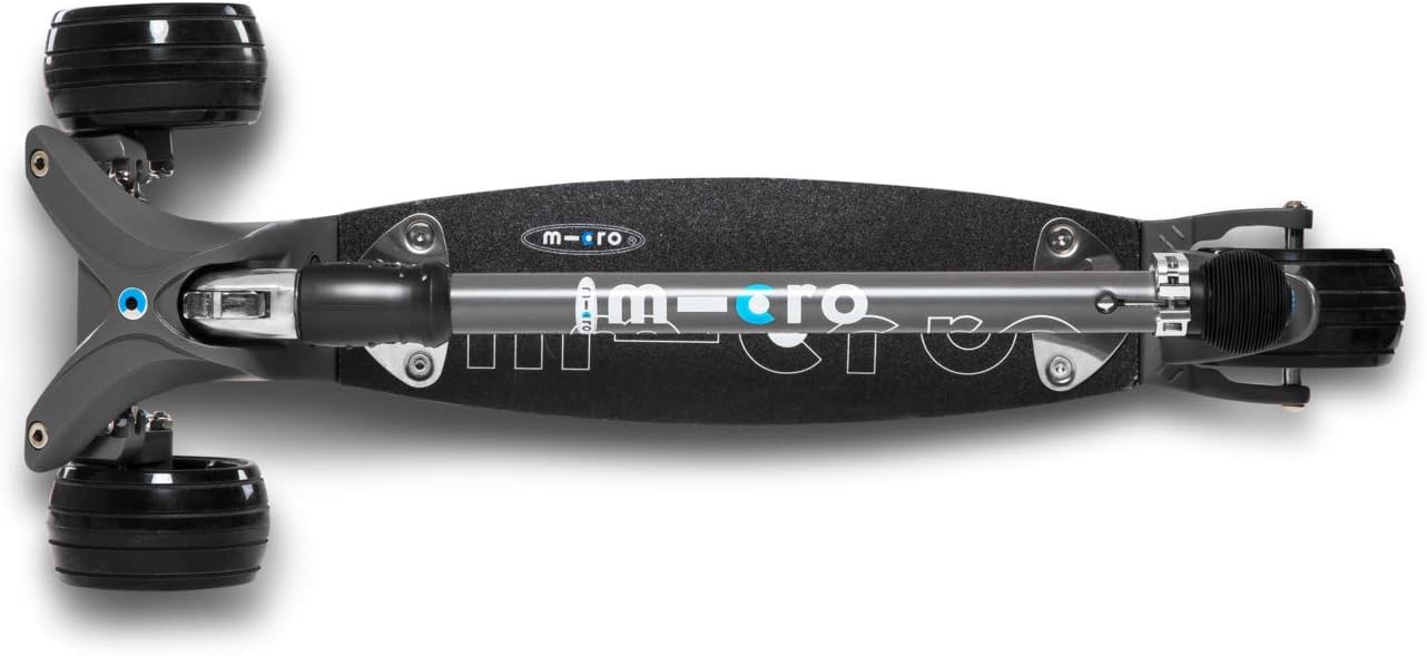 Micro Kickboard - Kickboard Monster - Three Wheeled, Lean-to-Steer Swiss-Designed Micro Scooter for Teens & Adults with Wide Wheels and Two Steering Options for Ages 13+ (Grey/Black)